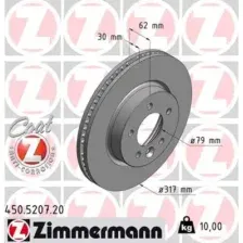 Тормозной диск ZIMMERMANN 450.5207.20 вентилируемый , передняя ось