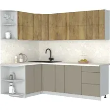 Кухонный модуль Интерлиния Мила Матте 1.5x2.3 А (дуб вотан/луна/опал светлый)