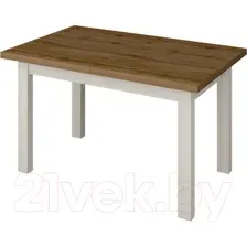 Кухонный стол Senira Кастусь 110-145x70 (дуб вотан/белый)