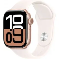 Apple Watch Series 10 42 мм (алюминиевый корпус, розовое золото/легкие румяна, спортивный силиконовый ремешок)