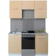 Готовая кухня Интерлиния Мила Gloss 50-15 (капучино)