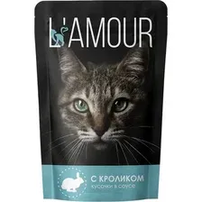 Влажный корм для кошек L'amour С кроликом в соусе (28x75г)