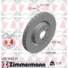 Тормозной диск ZIMMERMANN 400.3683.20 вентилируемый , передняя ось