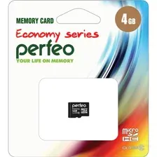 Карта памяти Perfeo microSDHC PF4GMCSH10AES 4GB (с адаптером)