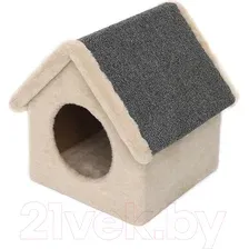 Домик Cat House с полкой 0.65 (хлопок бежевый)