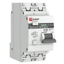 Дифференциальный автомат EKF PROxima АД-32, 1P+N, 25А, 30мА