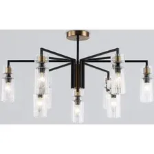 Подвесная люстра Ambrella light LH56117/9 BK/BS/CL (черный/латунь/прозрачный)