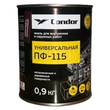 Эмаль ПФ-115 CONDOR шоколадно-коричневый ГОСТ 6465-76, банка 0,9 кг