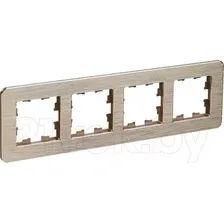 Рамка для выключателей и розеток IEK Brite BR-M42-M-21-K37 (металл/шампань)