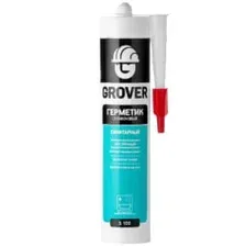 Герметик силиконовый санитарный Grover S 100 прозрачный, картридж 300 мл