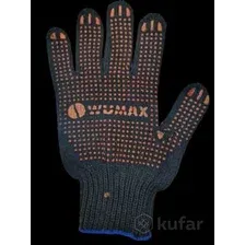 Перчатки трикотажные вязаные специальные WUMAX хб, ПВХ, 5 нитей, 7,5 класс, 215 текс, черные WUMAX 2