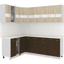 Готовая кухня Кортекс-мебель Корнелия Экстра 1.5x2.2м (дуб сонома/венге/марсель)