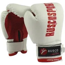 Тренировочные перчатки Rusco Sport 8 oz (белый/красный)