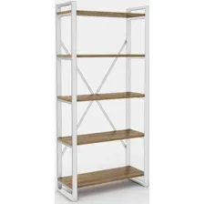 Стеллаж Hype Mebel Стандарт-2 80x170 (белый/дуб галифакс олово)