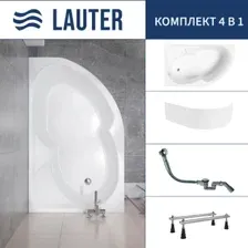 Ванна Lauter Geneva 170x105 2103170L (с ножками, лицевым экраном и сифоном 21Y32000 хром)