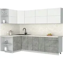 Кухонный модуль Интерлиния Мила Матте 1.5x2.7 А (белый/керамика/опал светлый)