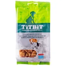 Лакомство для собак TiTBiT Подушечки с кроликом и творогом для щенков 95 г
