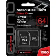 Карта памяти Qumo MicroSDXC, 64GB, QM64GMICSDXC10U3