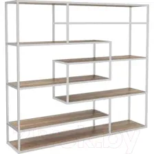 Стеллаж Hype Mebel Зиг-Заг 170x150 (белый/дуб галифакс натуральный)