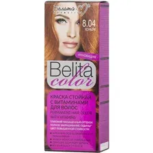 Краска стойкая для волос Belita сolor 8.04, коньяк.