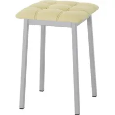 Табурет AMC Comfort 7К5.15 (кожзам, светло-желтый/серебристый)