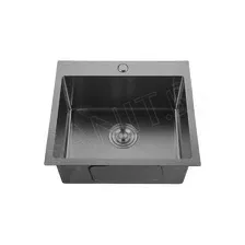Кухонная мойка GranFest GF-5045 / GF-5050 / GF-6045 / GF-6545 PVD графит (50х50 / графит)
