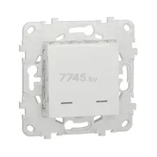 Выключатель двухклавишный скрытый с подсветкой SCHNEIDER ELECTRIC Unica New белый (NU521118N)