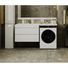 Тумба с умывальником Symbolite Даллас 150 Люкс Plus 2 ящика + Даллас 150x48.2 (подвесная, левый, эмаль белый)