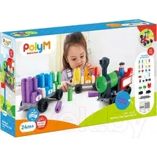 Конструктор PolyM Радужный поезд 760022_HP (63эл)