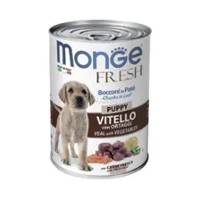 Влажный корм для щенков MONGE Fresh рулет телятина с овощами консервы 400 г (70014441)