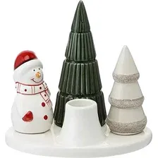 Подсвечник Tkano New Year Essential Enchanted forest TK24-NY_CNH0003 (белый/зеленый)