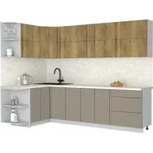 Кухонный модуль Интерлиния Мила Матте 1.5x2.8 А (дуб вотан/луна/опал светлый)