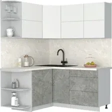 Кухонный модуль Интерлиния Мила Матте 1.5x1.7 А (белый/керамика/опал светлый)