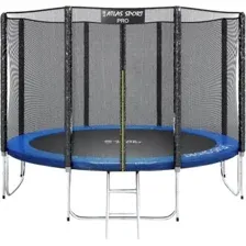 Батут Atlas Sport 374 см - 12ft PRO (усиленные опоры) синий