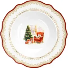 Тарелка глубокая Fissman Christmas Eve 16028 (красный)