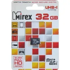 Карта памяти Mirex microSDHC UHS-I (Class 10) 32GB (13612-MCSUHS32)
