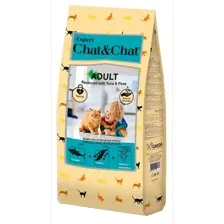Корм сухой "Chat&Chat" для кошек, тунец, горох, 14кг