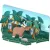 Игрушка-конструктор Halftoys Animal Олень с диорамой HA010