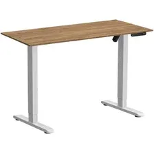 Стол с регулировкой высоты WellDesk Basic 1300x675х18 с электроприводом (белый/дуб канзас коричневый)