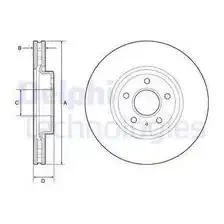 Тормозной диск DELPHI BG9218C вентилируемый , передняя ось
