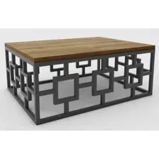 Журнальный столик Hype Mebel Лок 60x80 (черный/дуб галифакс олово)