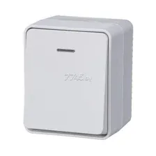 Выключатель одноклавишный наружный с подсветкой SYSTEME (SCHNEIDER) ELECTRIC AtlasDesign Profi54 белый (ATN540113)