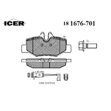 Тормозные колодки дисковые задняя ось ICER 181676-701