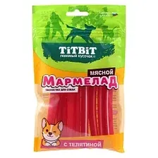 Лакомство для собак TiTBiT Мармелад мясной с телятиной / 26212 (120г)