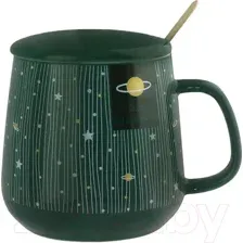 Кружка с ложкой Lenardi 315-043 (с крышкой)