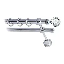 Карниз для штор Lm Decor Кристалл 130 2р гладкий 25/16мм (хром, 2.4м)