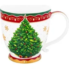 Кружка Elan Gallery Новогодняя елка 420682 (красный/узор New Bone China)