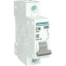 Выключатель автоматический Атрион ВА47-29 1P 16А (С) 4.5кА / VA4729-1-16C