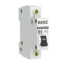Выключатель автоматический ВА 47-29 1P 6А (B) 4,5кА BASIC