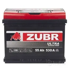 Аккумулятор Zubr Ultra 55 Ah, 530 A, 12 V, Обратная полярность, R+, L2, ZU550S
